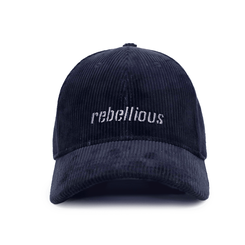 REBELLIOUS BLACK CORDUROY CAP