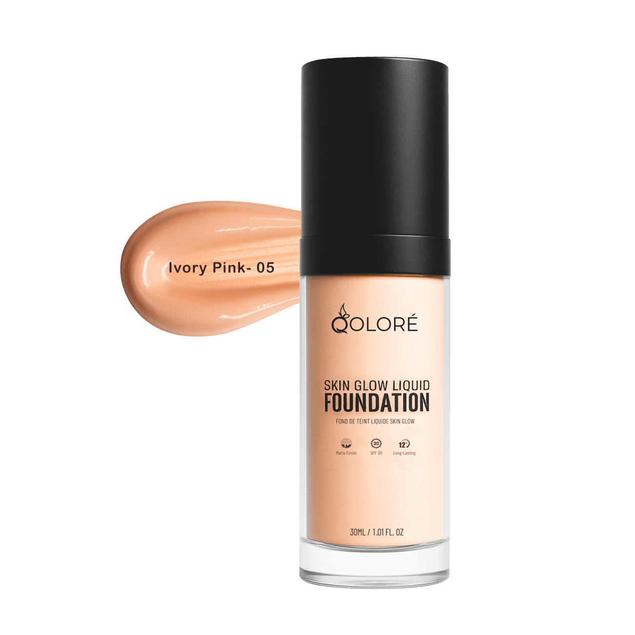 Qolore Skin Glow Liquid Foundation Ivory Pink-05 30ml