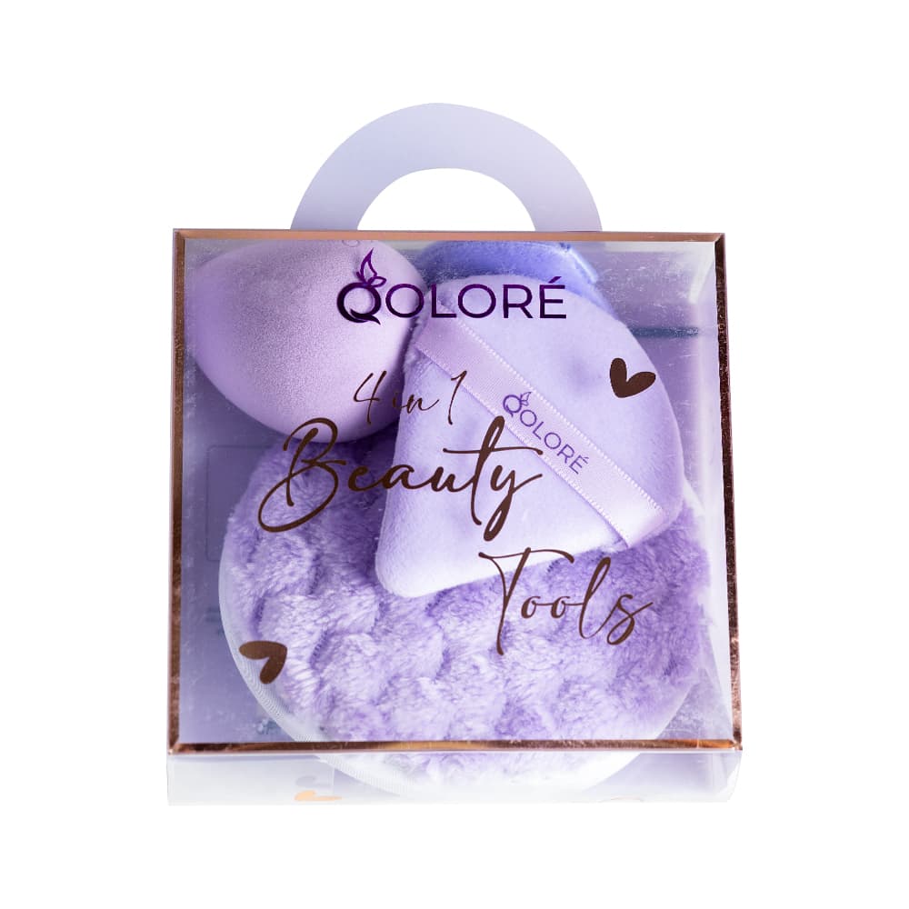 Qolore 4 in 1 Beauty Tools Set Purple