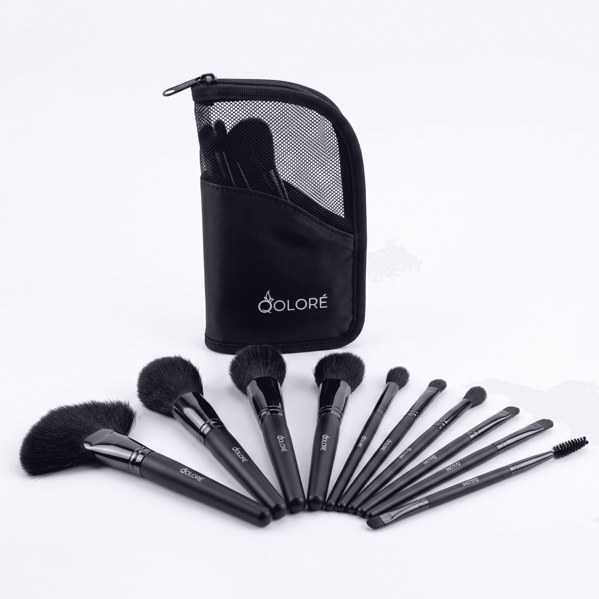 Qolore All-In-One Makeup Brush Set Black