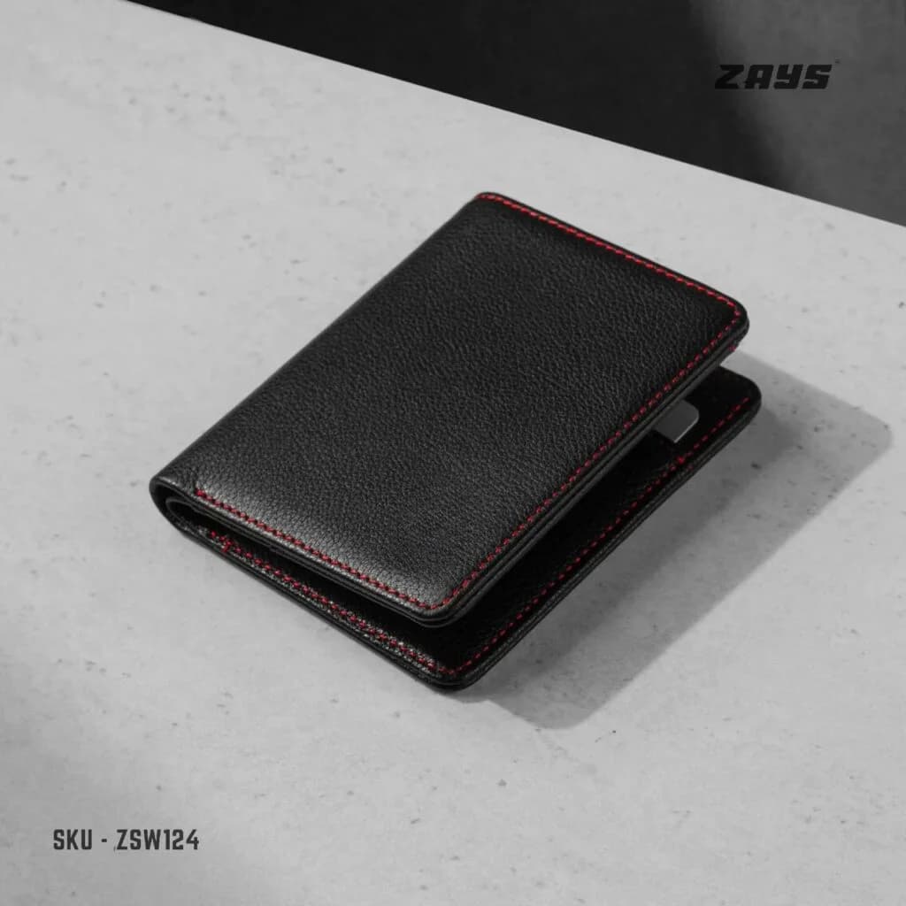 Zays Handcrafted Premium Leather Bifold Short Wallet - Image 3