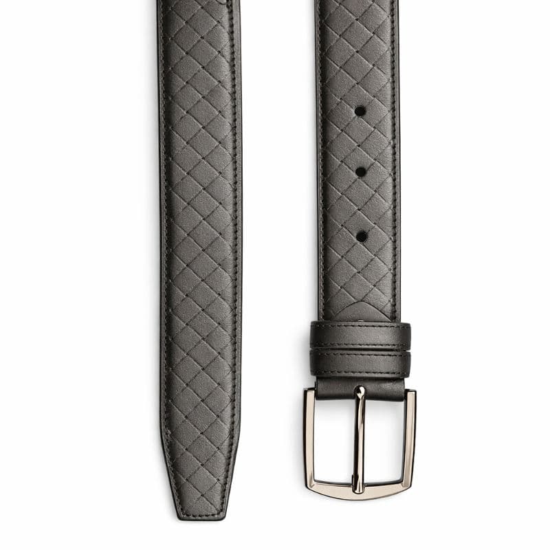 Men’s Textured Black Leather Belt