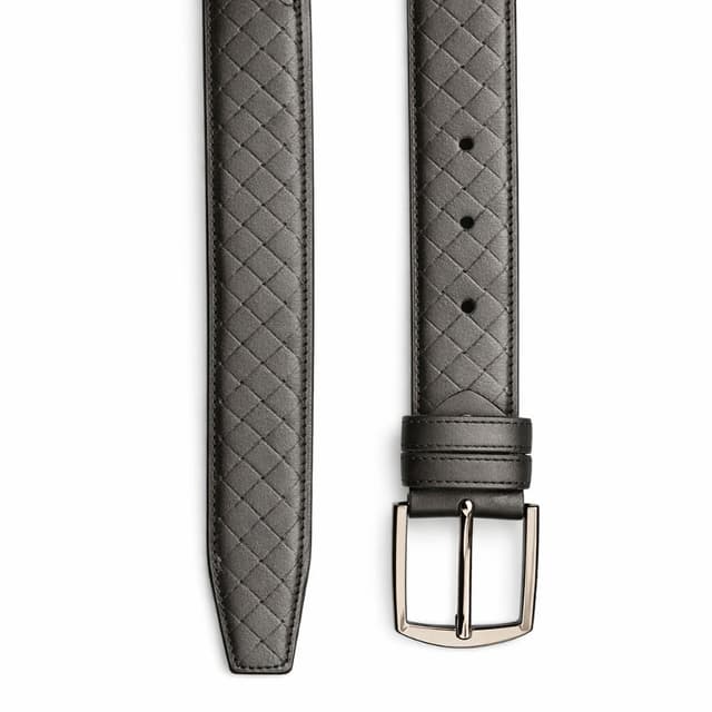 Men’s Textured Black Leather Belt