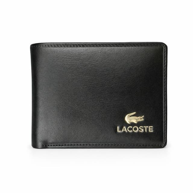 Lacoste Premium Black Leather Bifold Wallet
