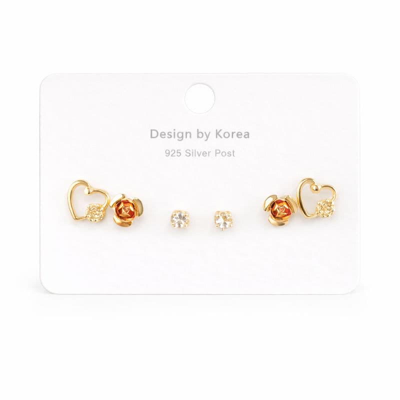 Copper Tiny Eartops Set (3 Pairs) - Image 1