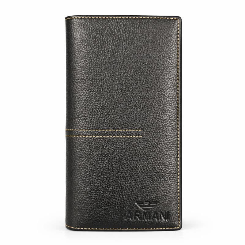 Armani Men’s Black Leather Long Wallet