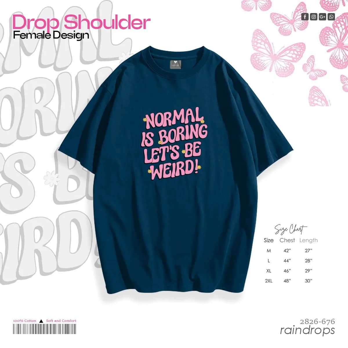 Drop Shoulder Graphic Normal Is Boring Lets be Weird
