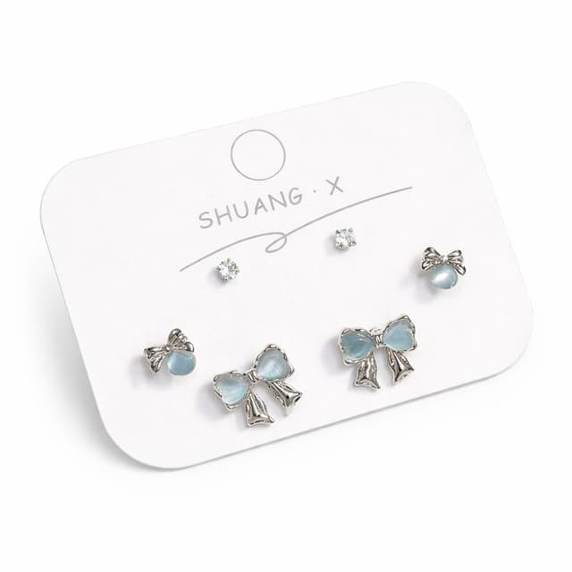 Copper Tiny Eartops Set (3 Pairs)