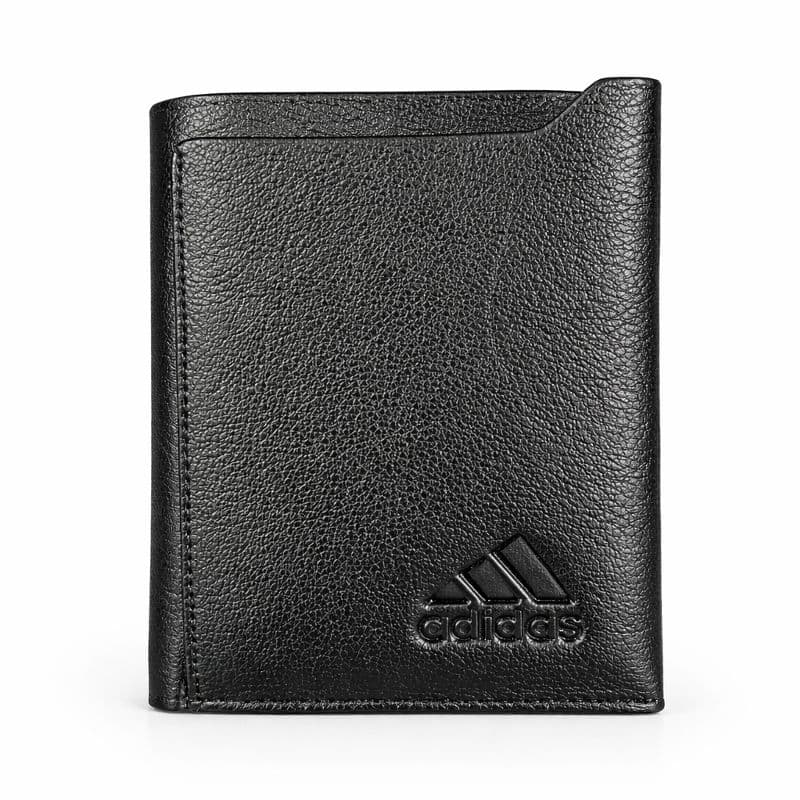 Adidas Premium Black Leather Bifold Wallet