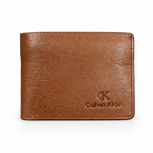 Calvin Klein Men’s Brown Leather Bifold Wallet