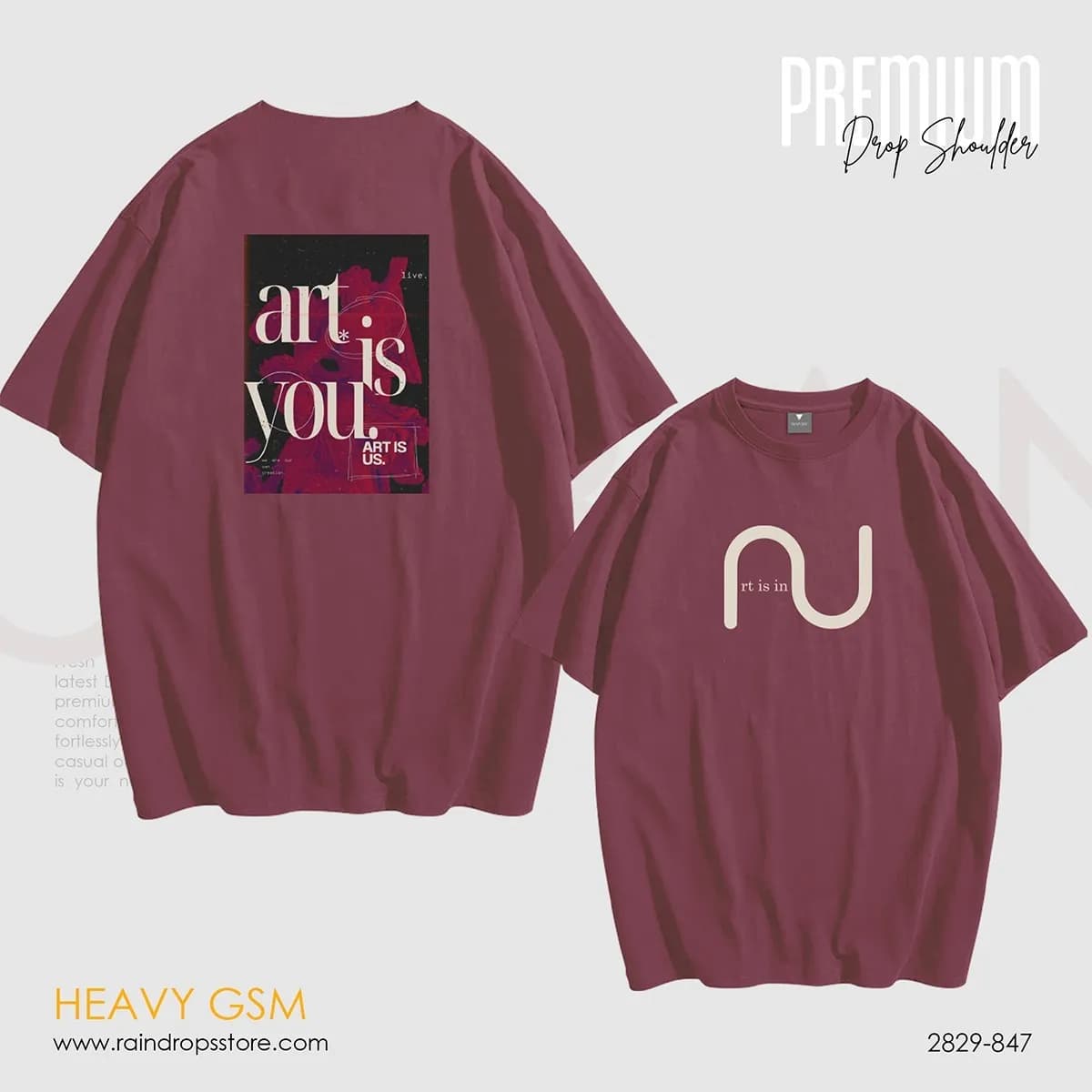 Drop Shoulder Heavy GSM Art Is You - Image 1