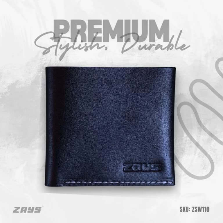 Zays Super Slim Bifold Leather Short Wallet for Unisex - Image 1